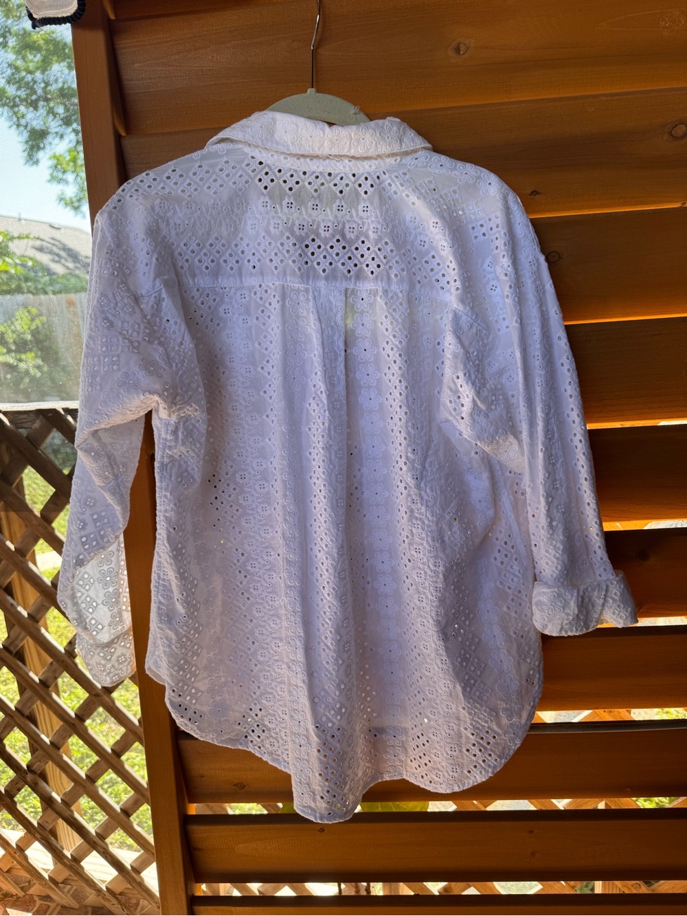 LOFT White Broderie Anglaise Button-Down Blouse NWT - Picture 2 of 11